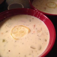 A picture of Kandi's Cream of Lemon Chicken Soup (crockpot).