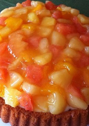 A picture of German Dessert: Orange & Grapefruit Tart.