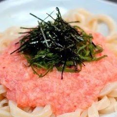 Thick Mentaiko Sauce Tossed Chilled Udon A picture of Thick Mentaiko Sauce Tossed Chilled Udon.