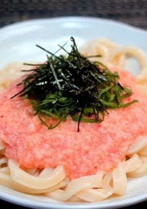 A picture of Thick Mentaiko Sauce Tossed Chilled Udon.