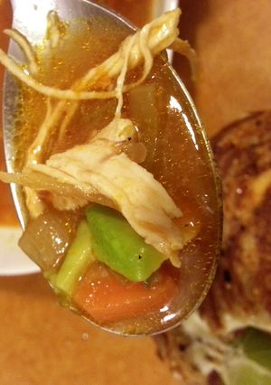 A picture of Cholula Spiked Ina Garten Mexican Chix Soup, Asian/Latin Fusion.
