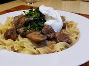 A picture of stew beef stroganoff