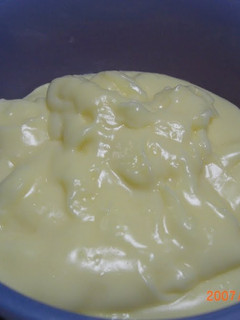 A picture of Whole Egg Custard Cream Made in the Microwave.