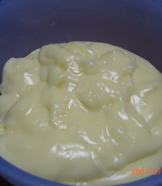 A picture of Whole Egg Custard Cream Made in the Microwave.