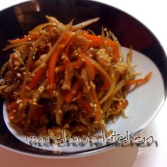 A picture of Rich and Delicious Kinpira with Ground Chicken.