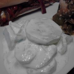 A picture of Cool Cucumbers N Sour Cream Salad.