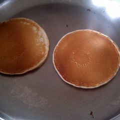 A picture of Pancakes with applesauce.