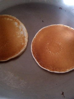 A picture of Pancakes with applesauce.