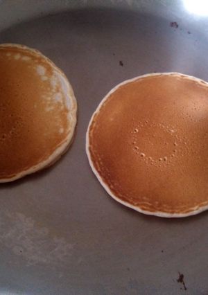 A picture of Pancakes with applesauce.
