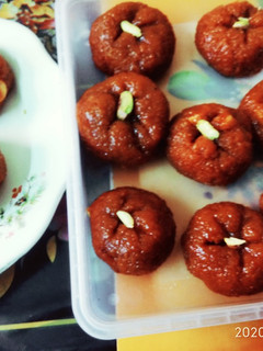 A picture of Coconut dry fruits sandesh.