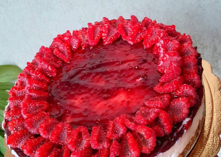 Steps to Prepare Favorite 🍰CHEESECAKE AI LAMPONI🍰 senza gelatina e senza panna SUPER VELOCE!