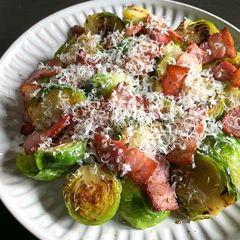 Pan-fried Brussels Sprouts & Bacon A picture of Pan-fried Brussels Sprouts & Bacon.