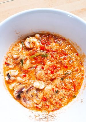 Hình của món Bạch tuộc sốt ớt chua cay.