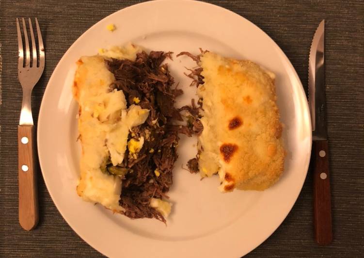 Pastel de papa y carne desmechada