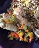 Muslos de pollo agridulces en olla a presión