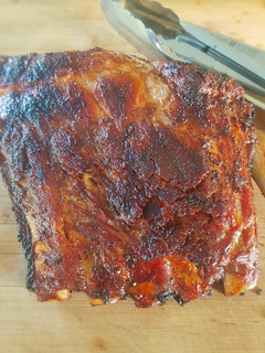 Una foto de Delicioso costillar de cerdo "BBQ" low carb