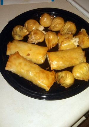 A picture of Oven Baked Rangoon and Beef Egg Rolls.