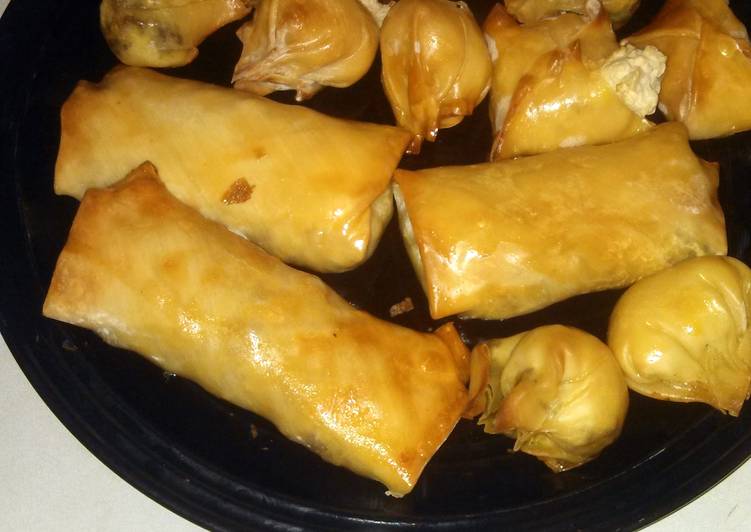 Oven Baked Rangoon and Beef Egg Rolls