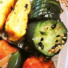 A picture of Simple Jabara Cucumber Namul for Bento.