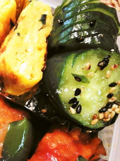 A picture of Simple Jabara Cucumber Namul for Bento.
