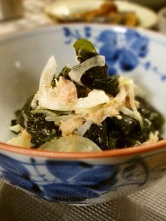 A picture of Wakame Seaweed, Onion and Tuna Salad with Mayonnaise.