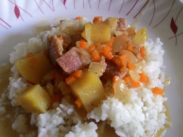 Easy Way Make Recipe Leftover Ham with Cheese and Potatoes over rice that is Really Delicious, Can Spoil the Tongue}