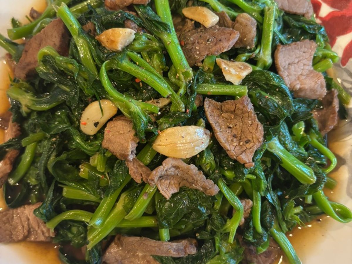 Rau đậu hòa lan xào thịt bò