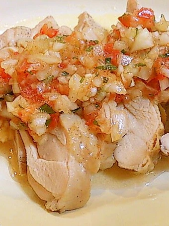 Recipe Steamed Chicken with Tomato and Onion Sauce which Delicious