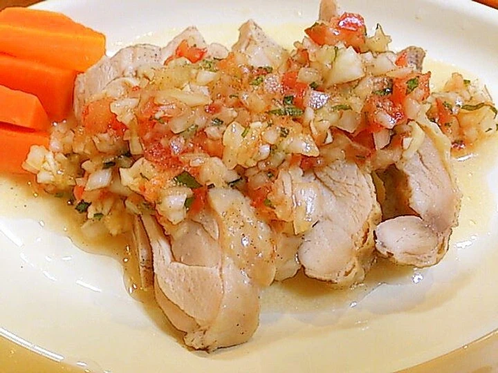 Recipe Steamed Chicken with Tomato and Onion Sauce which Delicious