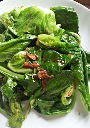 A picture of Oyster sauce baby kailan.