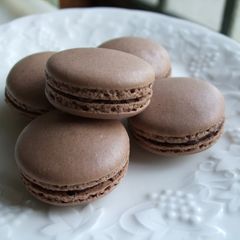 A picture of My Favorite Macarons (Chocolate).