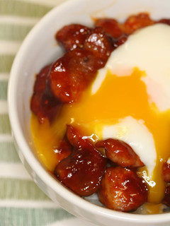 A picture of Thick, Spicy Pork Teriyaki and Rice.