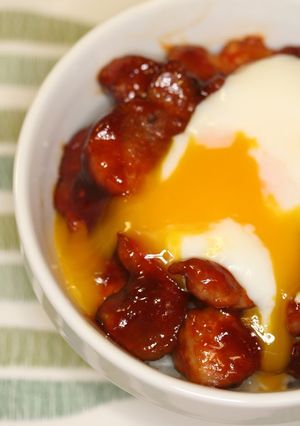 A picture of Thick, Spicy Pork Teriyaki and Rice.