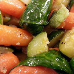 A picture of Bacon Fried Veggies w/ Spinach.