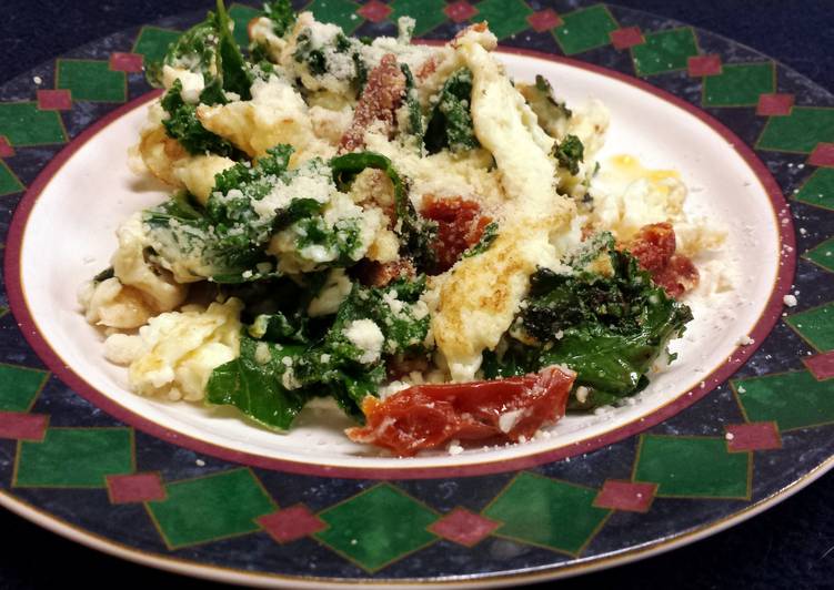 Kale, Sun dried tomatoes, and egg whites