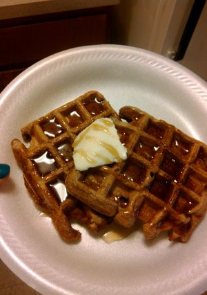 A picture of My Cinnamon Almond Cranberry Waffles.