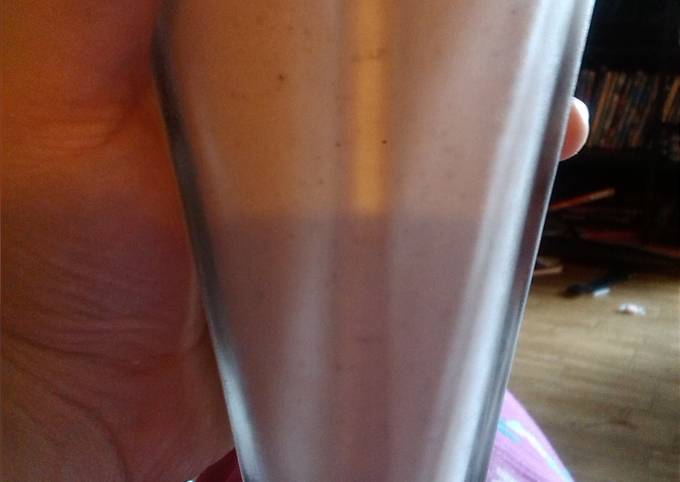 Strawberry chocolate banana milkshake