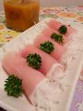 Easy Rolled-Up Cured Ham and Onion Salad