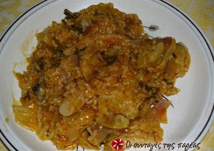 Cabbage with rice (lahanorizo) 2