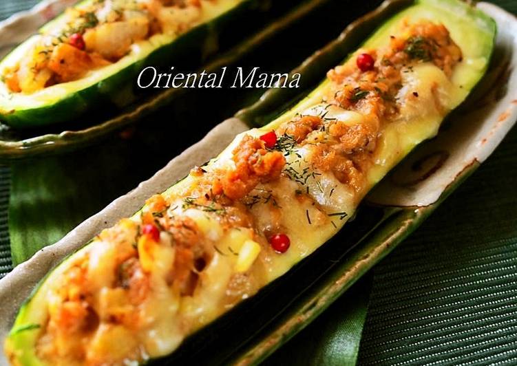 The Simple and Healthy Baked Zucchini with Tuna, Miso, and Cheese