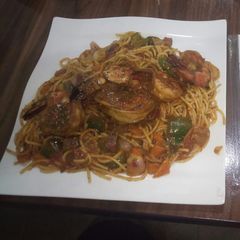 A picture of Prawn Spagetti.
