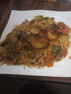 A picture of Prawn Spagetti.