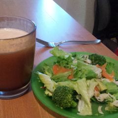 A picture of Vegetables and crab salad.