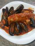 Rape a la marinera con mejillones
