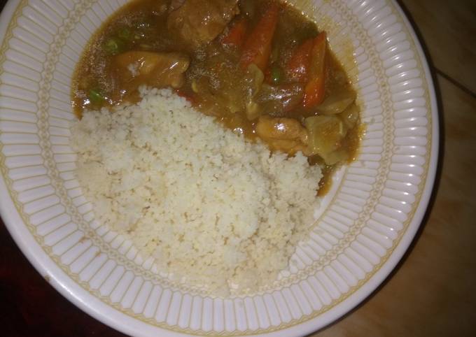 White rice and chicken veggie soup