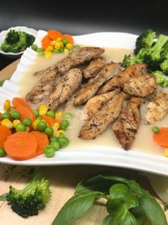 صورة لوصفة شرحات دجاج بصلصة حامضة