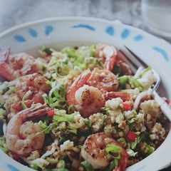 A picture of Cauliflower fried rice.