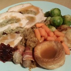 Vickys Turducken Roulade (Three Bird Roast) GF DF EF SF NF A picture of Vickys Turducken Roulade (Three Bird Roast) GF DF EF SF NF.