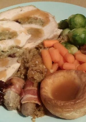 A picture of Vickys Turducken Roulade (Three Bird Roast) GF DF EF SF NF.