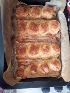 Una foto de Panceta fresca con bolas de papa